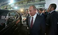 Russian President Vladimir Putin and his Egyptian counterpart Abdel Fattah el-Sisi took a spin around Sochi’s Formula 1 circuit