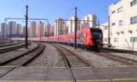 Chinese-made metro trains  in Sao Paulo Brazil